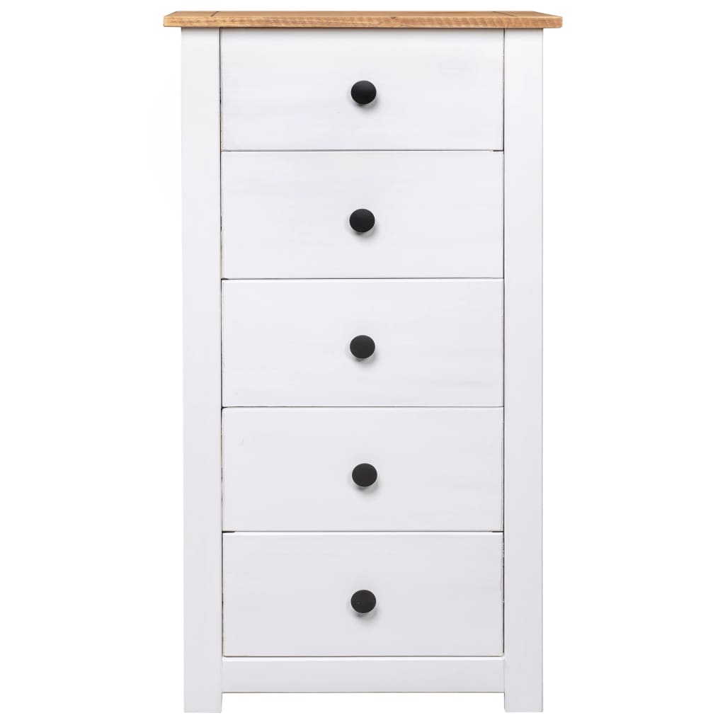 Komoda od borovine bijela 46 x 40 x 89 cm asortiman Panama