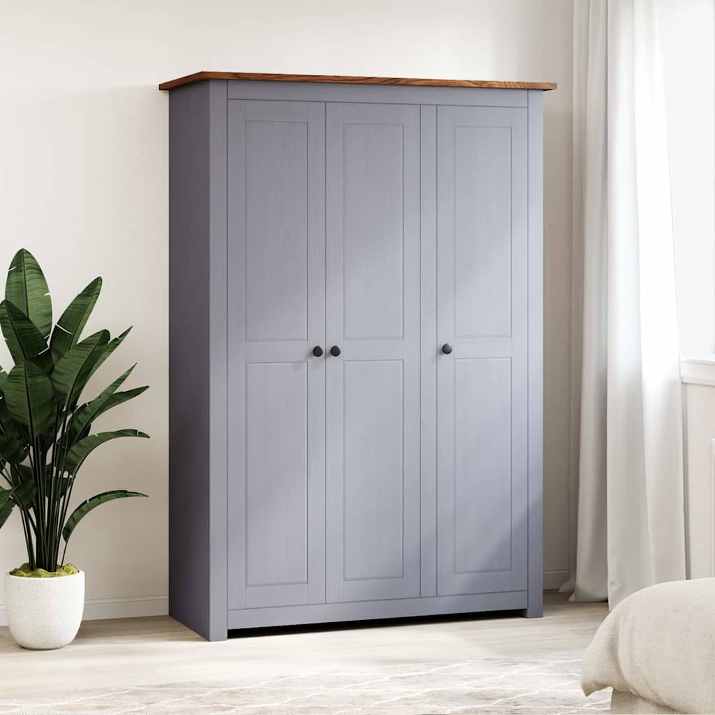 Ormar od borovine 3 vrata sivi 118x50x171,5 cm asortiman Panama