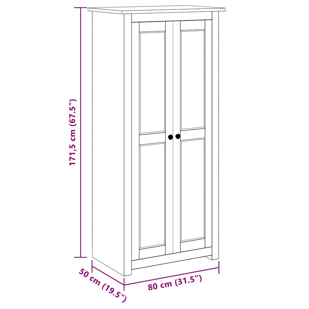 Ormar od masivne borovine 80 x 50 x 171,5 cm asortiman Panama