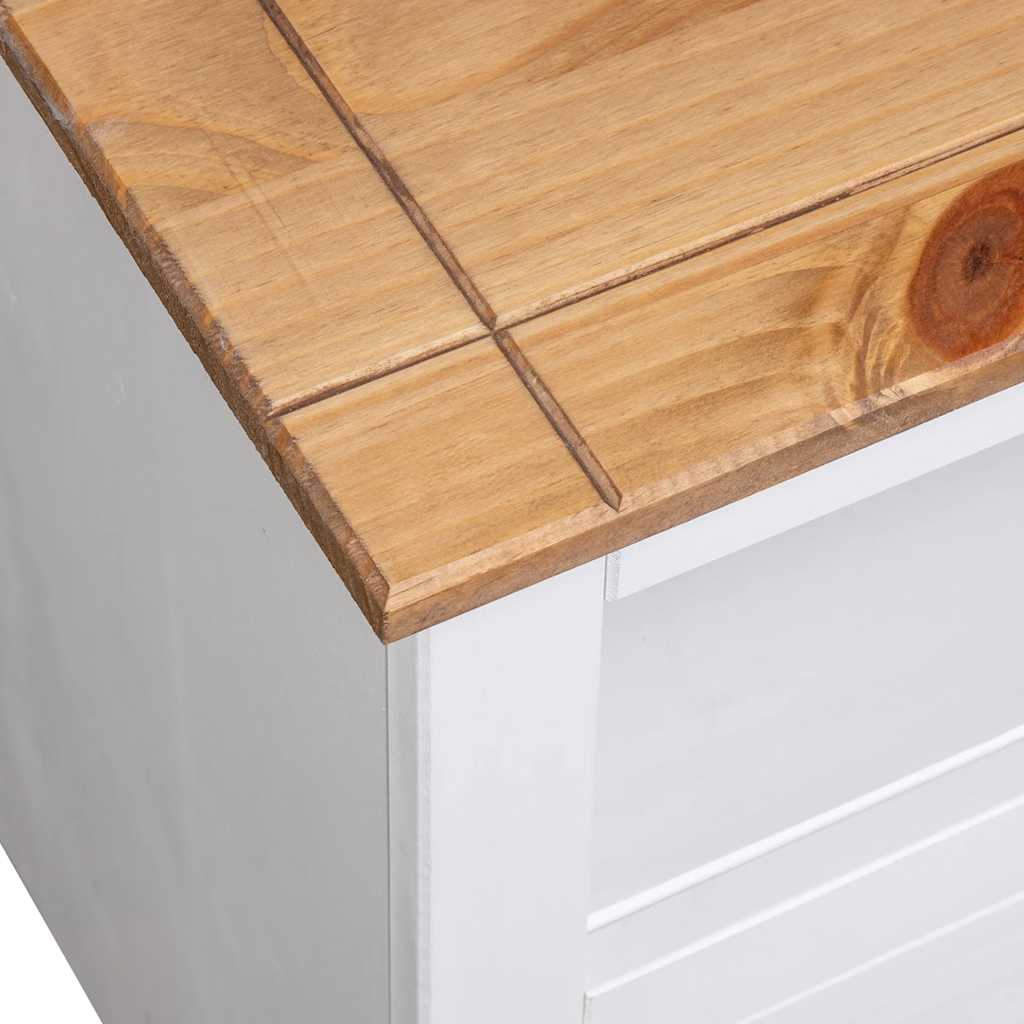 Kutni TV ormarić od borovine bijeli 93x49x49 cm Panama Range