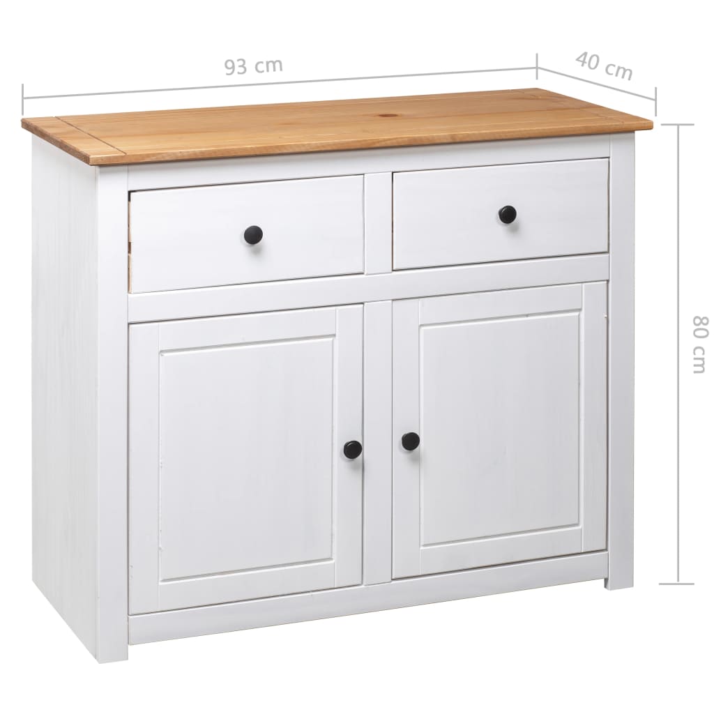 Komoda od borovine bijela 93 x 40 x 80 cm asortiman Panama