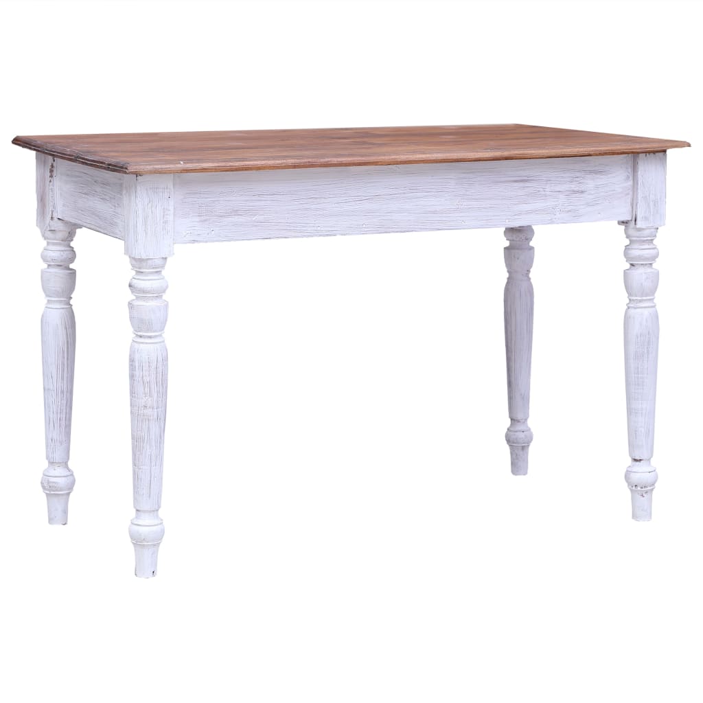 Radni stol s ladicama bijeli 117 x 57 x 75 cm masivni mahagonij