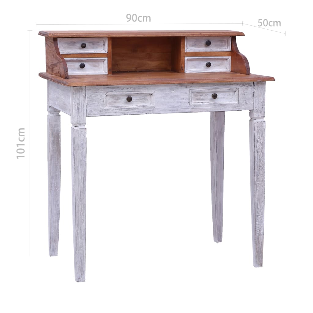 Pisaći stol s ladicama 90 x 50 x 101 cm masivno drvo mahagonija