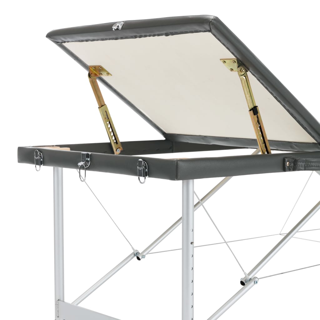 Masažni stol s 3 zone i aluminijskim okvirom antracit 186x68 cm
