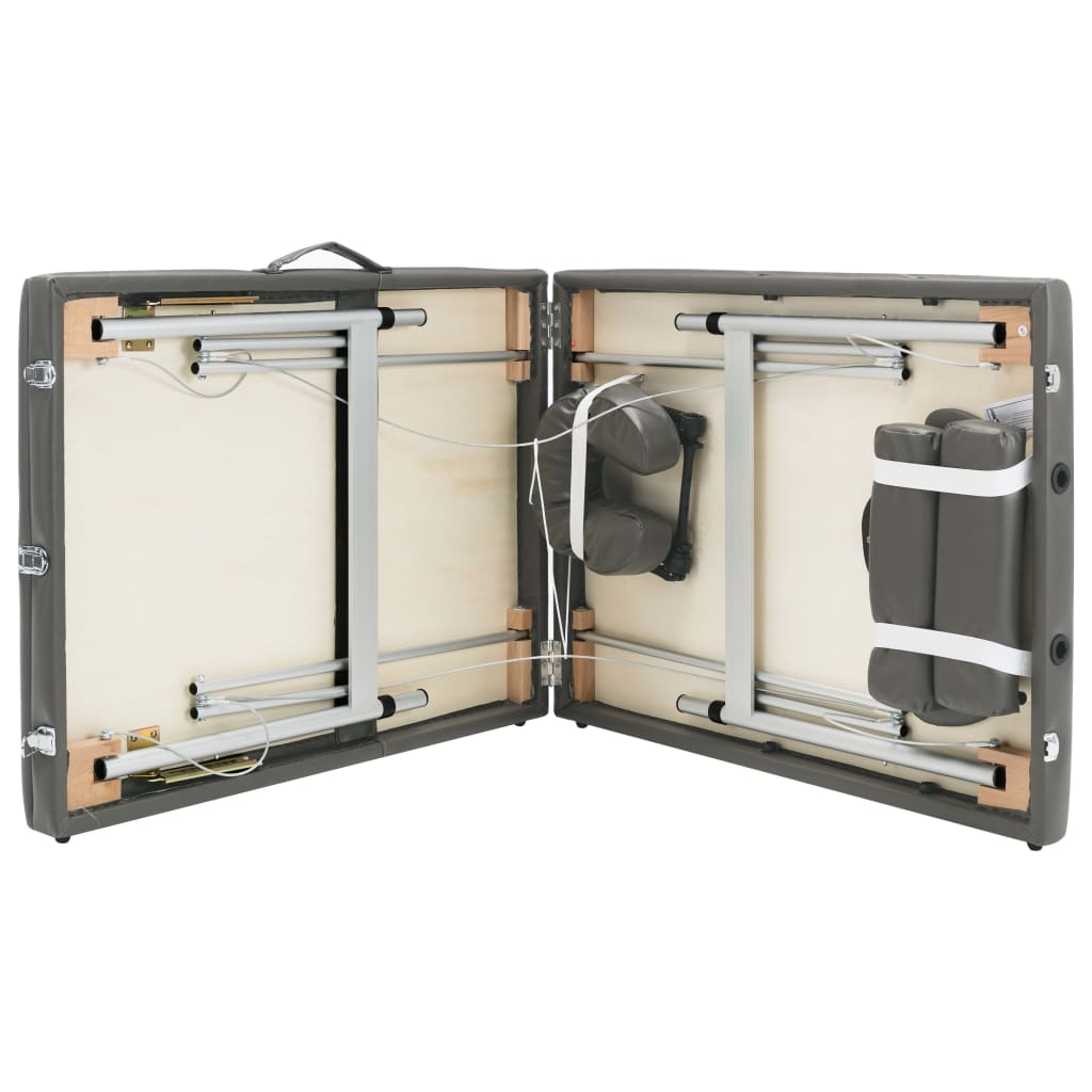 Masažni stol s 3 zone i aluminijskim okvirom antracit 186x68 cm