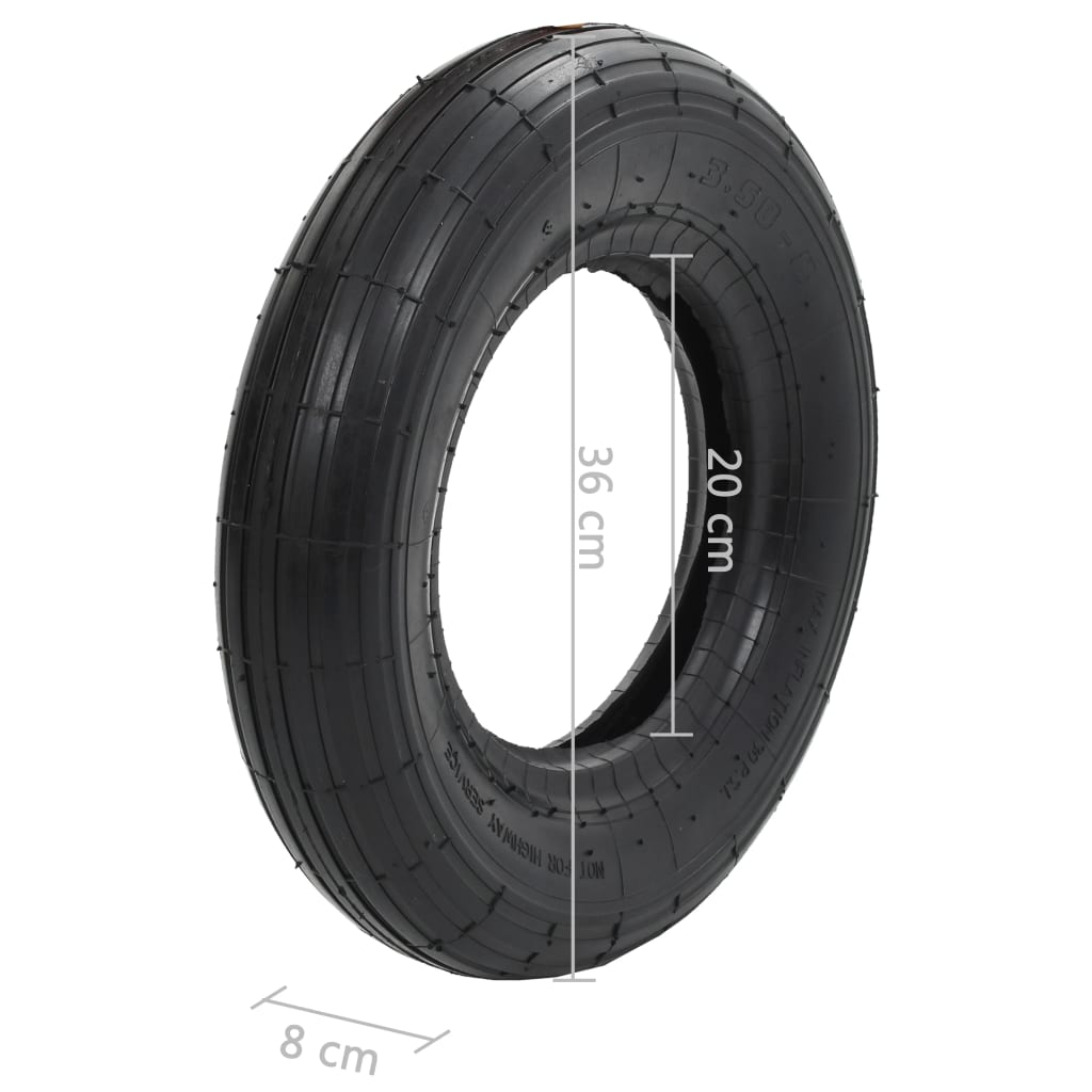 4-dijelni set guma za kolica i zračnica 3.50-8 4PR gumeni