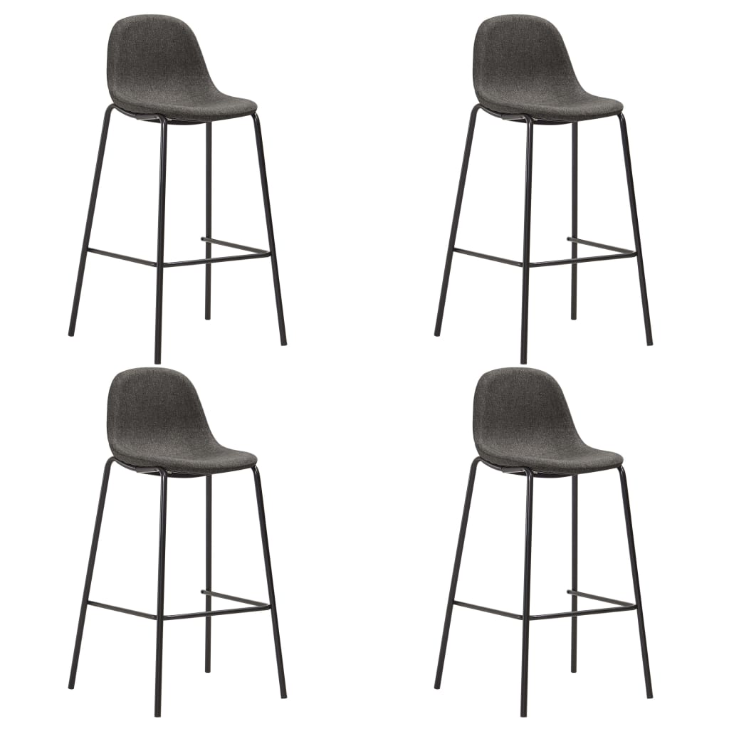 Barske stolice od tkanine 4 kom tamnosive