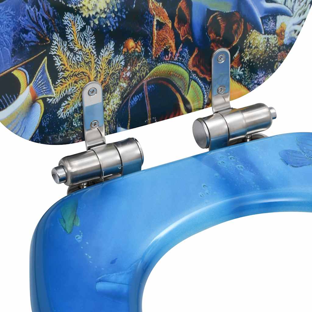 Toaletna daska s mekim zatvaranjem 2 kom MDF uzorak dupina