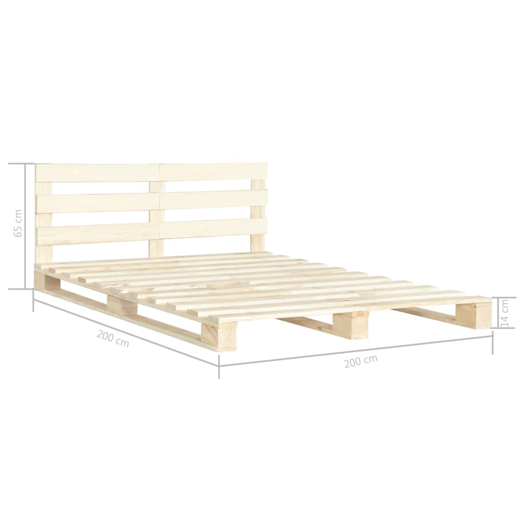 Okvir za krevet od paleta od masivne borovine 200 x 200 cm