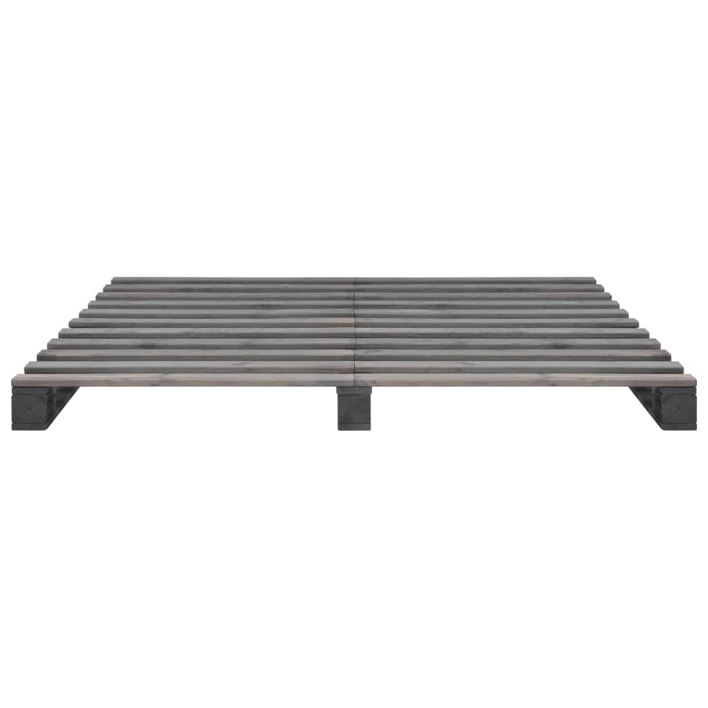 Okvir za krevet od paleta od masivne borovine sivi 200 x 200 cm