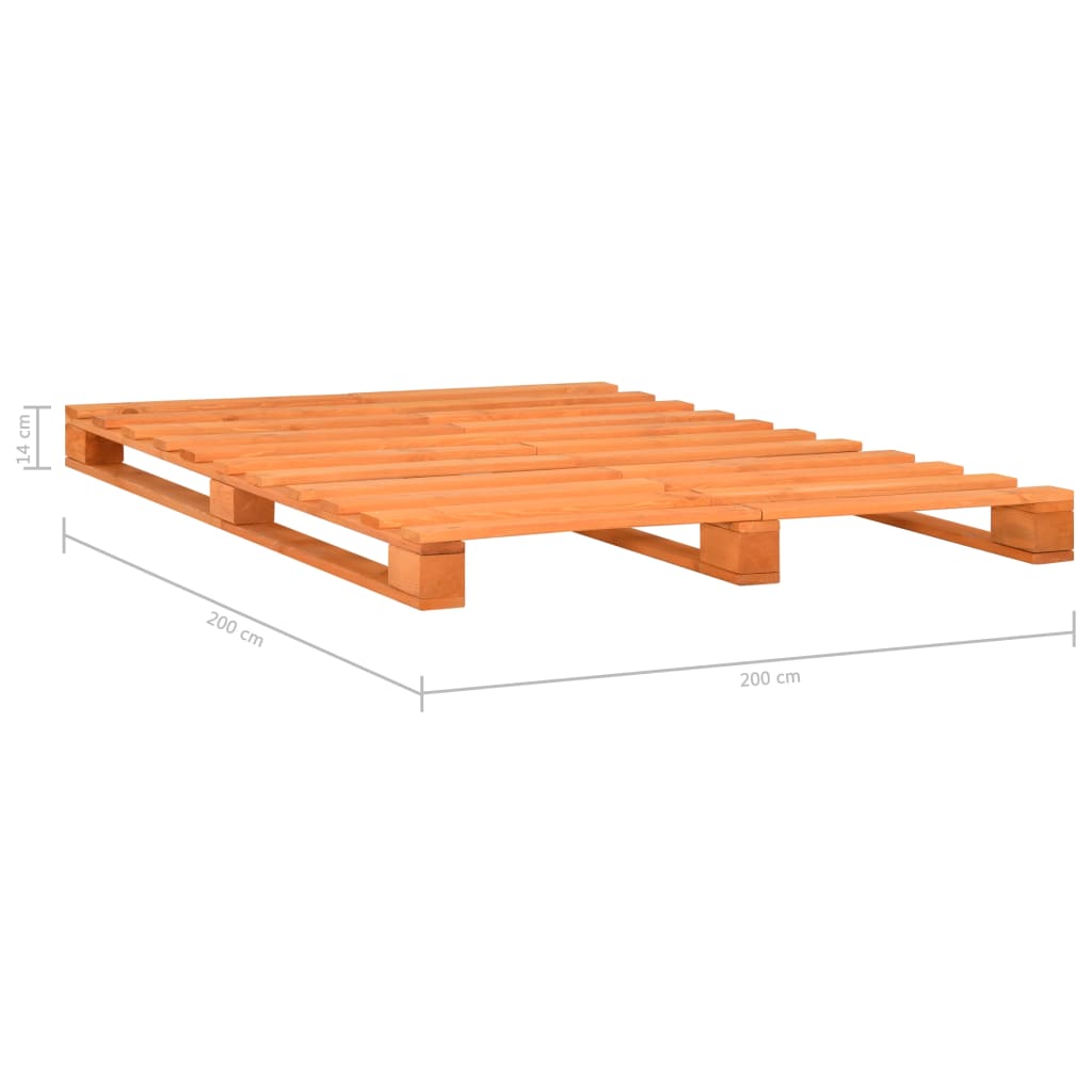 Okvir za krevet od paleta od masivne borovine smeđi 200x200 cm