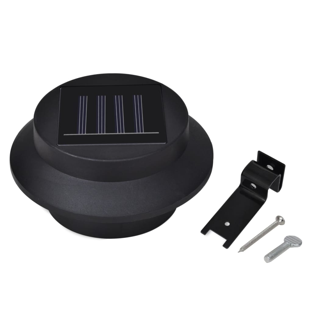 Vanjske solarne svjetiljke za ogradu 12 kom LED crne