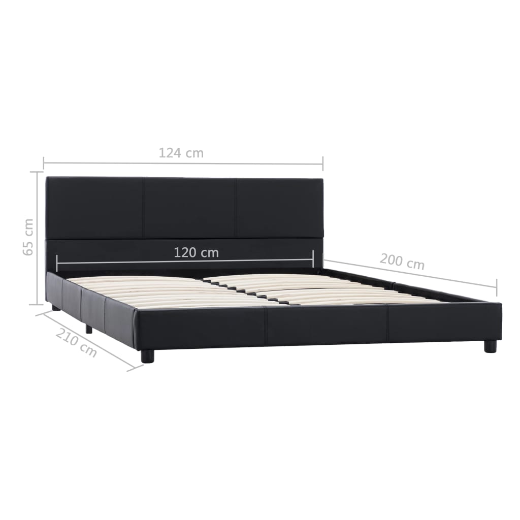 Okvir za krevet od umjetne kože crni 120 x 200 cm