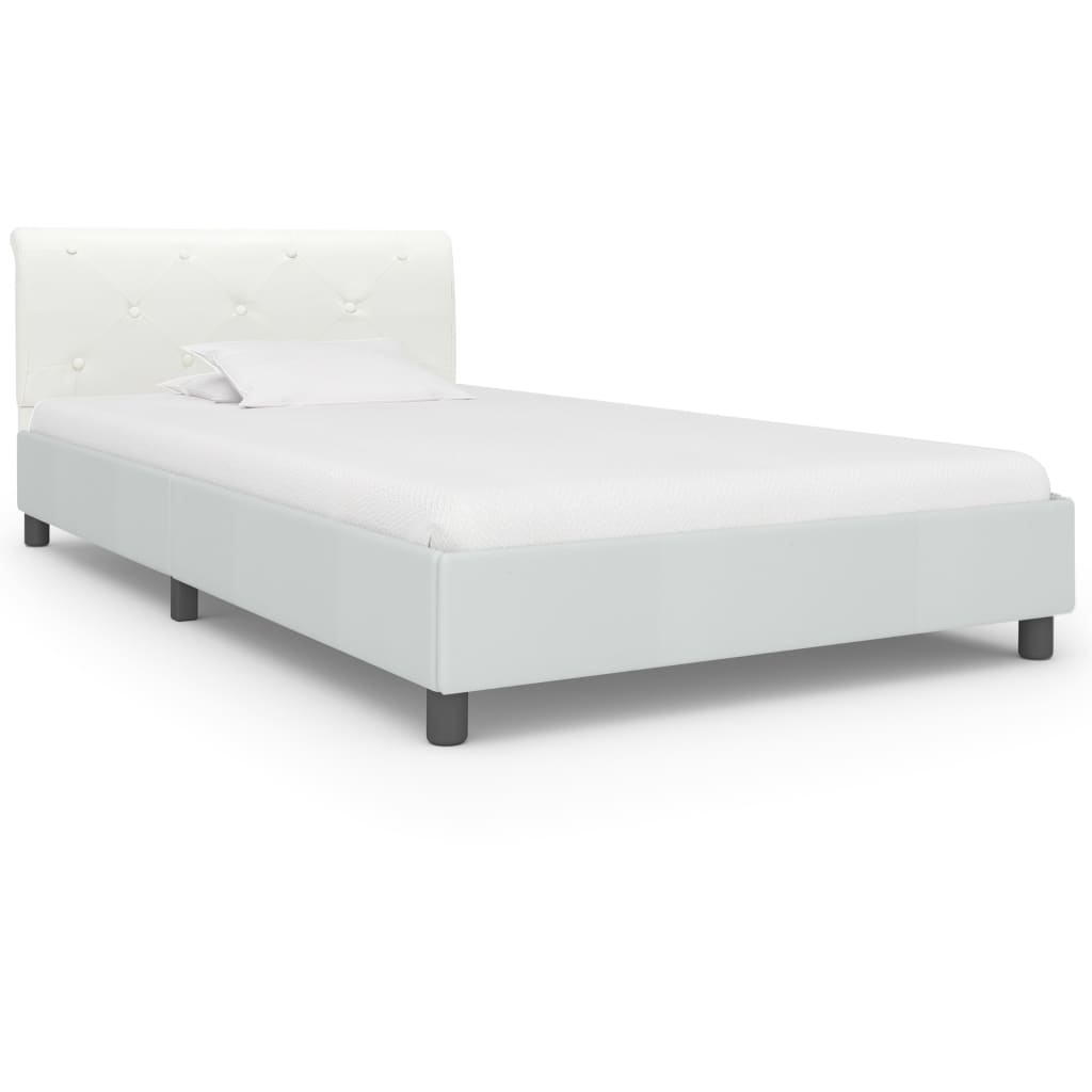 Okvir za krevet od umjetne kože bijeli 90 x 200 cm