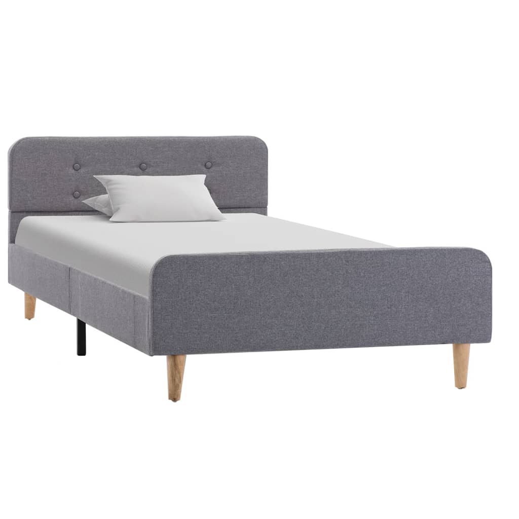 Okvir za krevet od tkanine svjetlosivi 90 x 200 cm