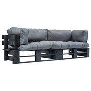 2-dijelni set vrtnih sofa od paleta od borovine s jastucima