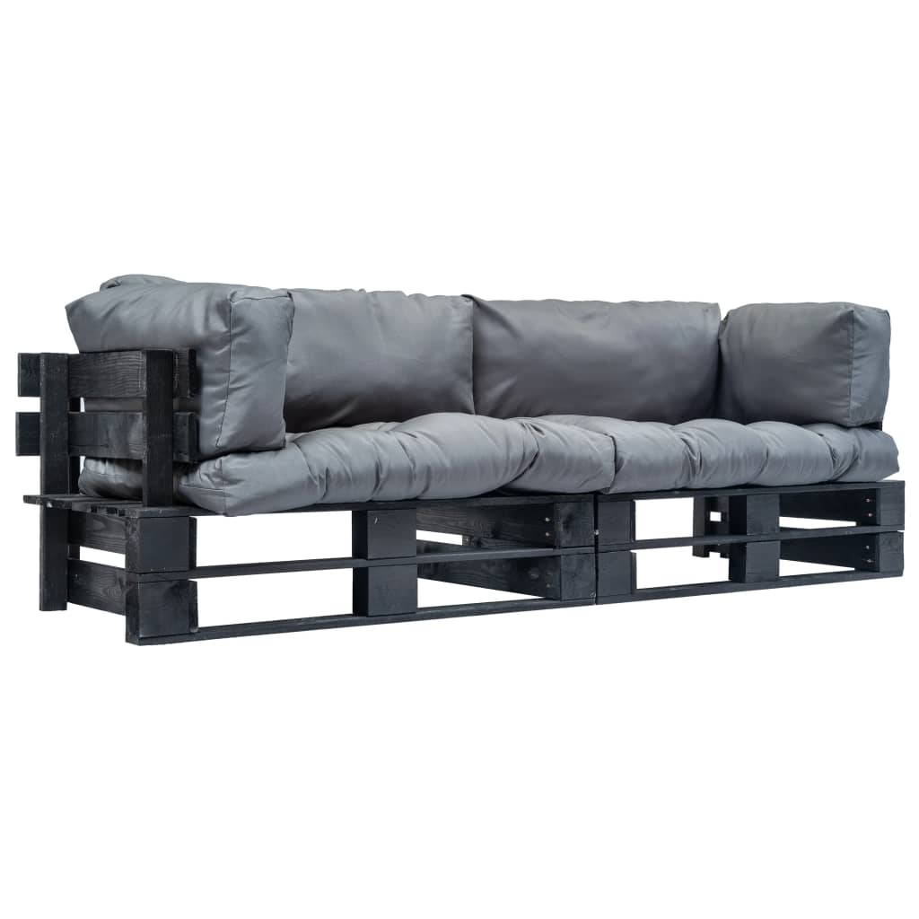 2-dijelni set vrtnih sofa od paleta od borovine s jastucima