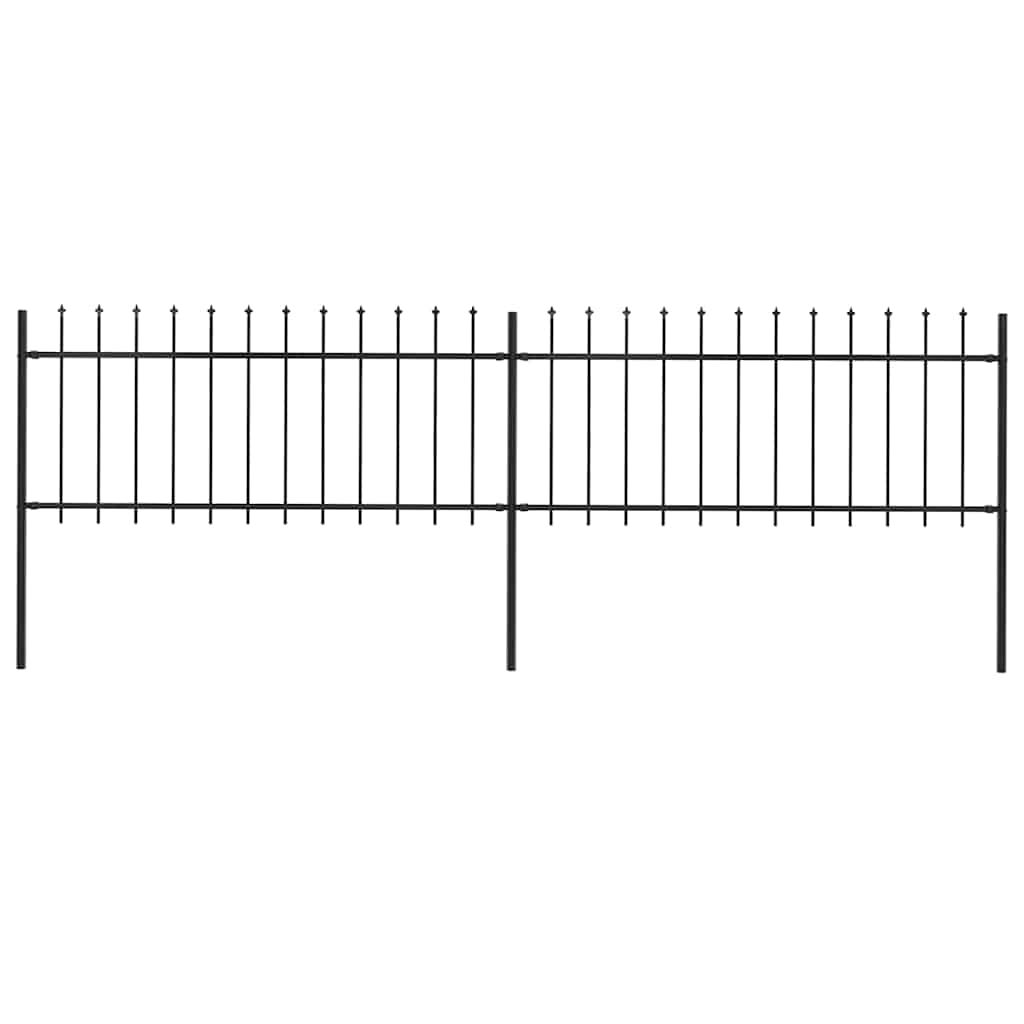 Vrtna ograda s vrhom koplja Čelik 359x80 cm Crna