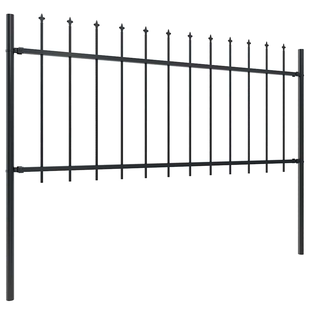 Vrtna ograda s vrhom koplja Čelik 714,5 x 80 cm Crna