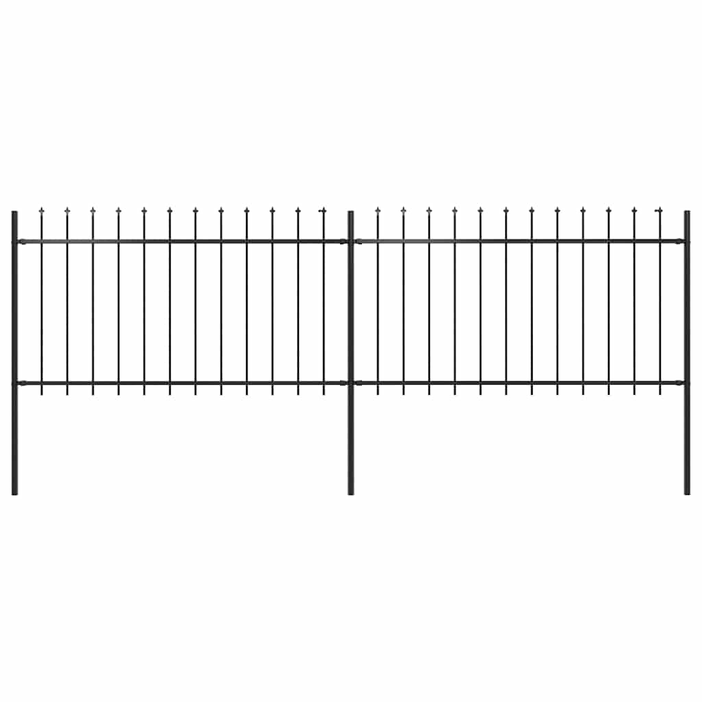 Vrtna ograda s vrhom koplja Čelik 359x100 cm Crna