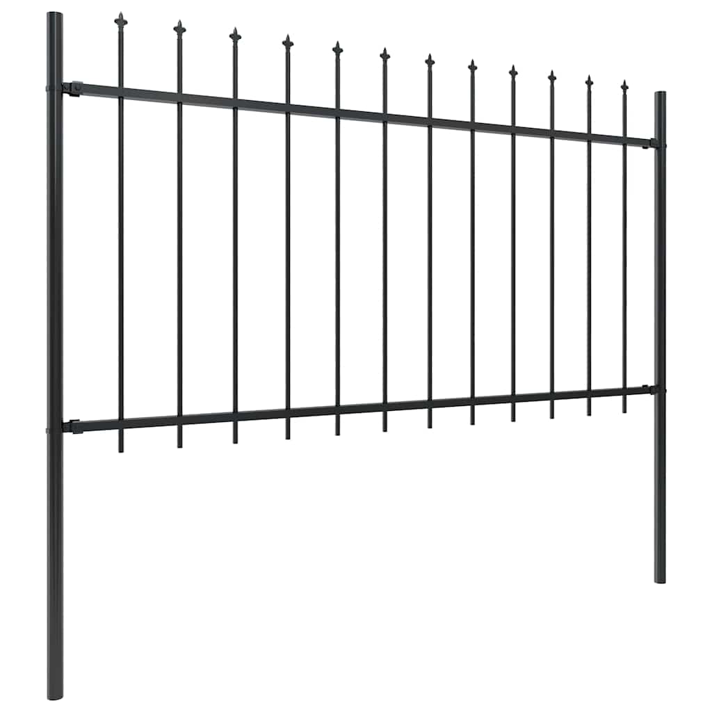 Vrtna ograda s vrhom koplja Čelik 537x100 cm Crna