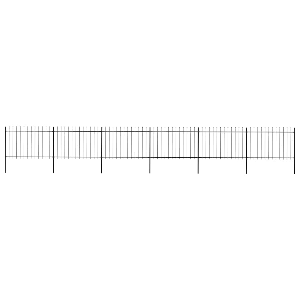 Vrtna ograda s vrhom koplja Čelik 1070x120 cm Crna