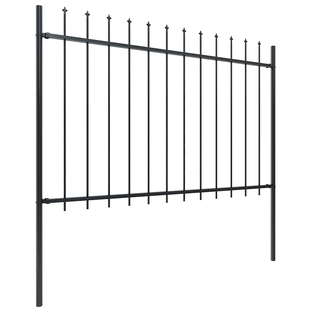 Vrtna ograda s vrhom koplja Čelik 1781,5 x 120 cm Crna