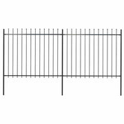 Vrtna ograda s vrhom koplja Čelik 359x150 cm Crna