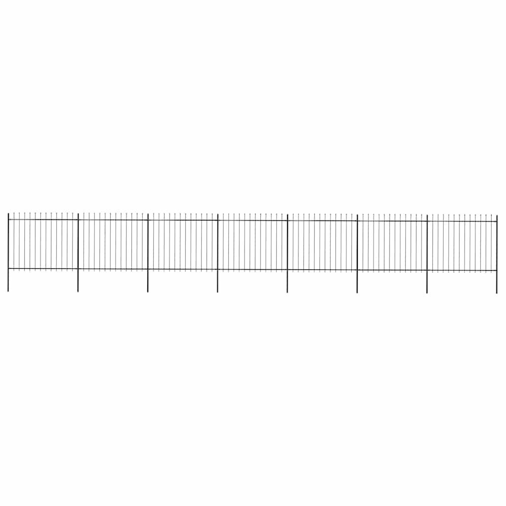 Vrtna ograda s vrhom koplja Čelik 1248 x 150 cm Crna
