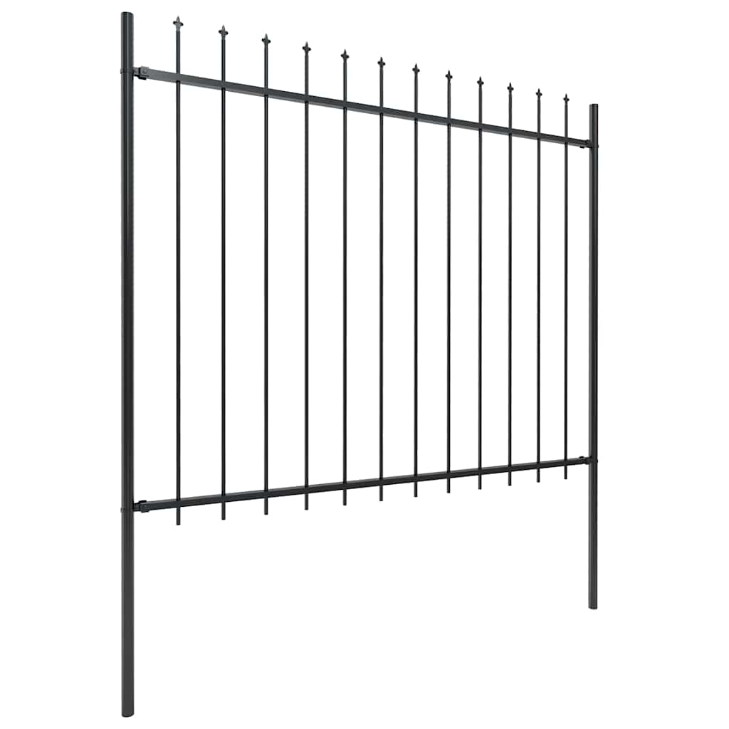 Vrtna ograda s vrhom koplja Čelik 1426x150 cm Crna