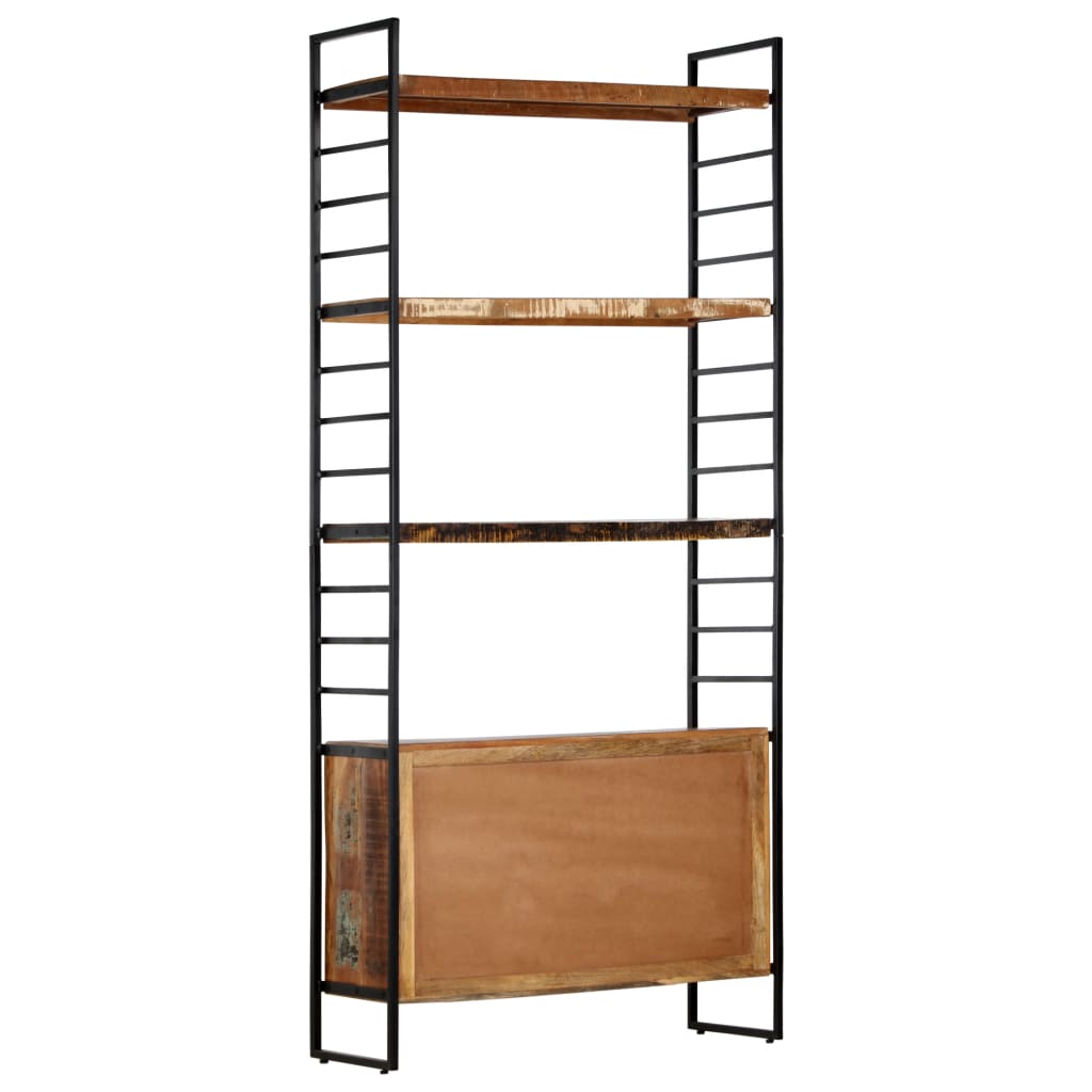Police za knjige s 4 razine 80 x 30 x 180 cm obnovljeno drvo