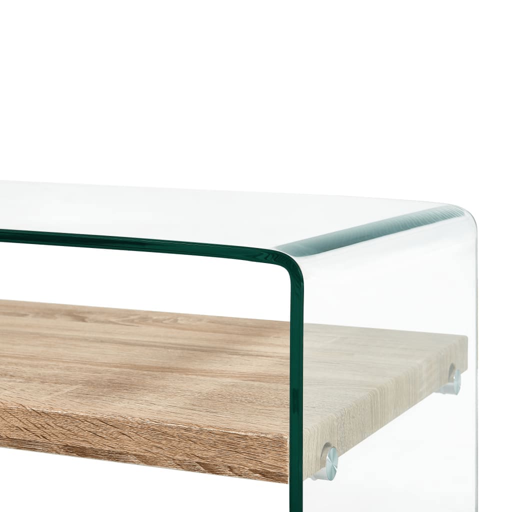 Stolić za kavu prozirni 98 x 45 x 31 cm od kaljenog stakla
