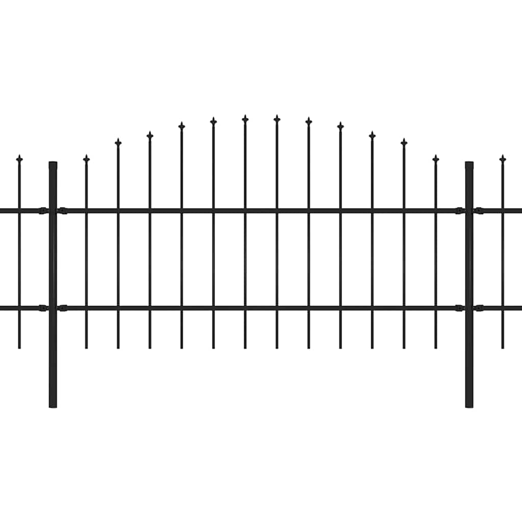 Vrtna ograda s vrhom koplja Čelik 714,5 x 100 cm Crna