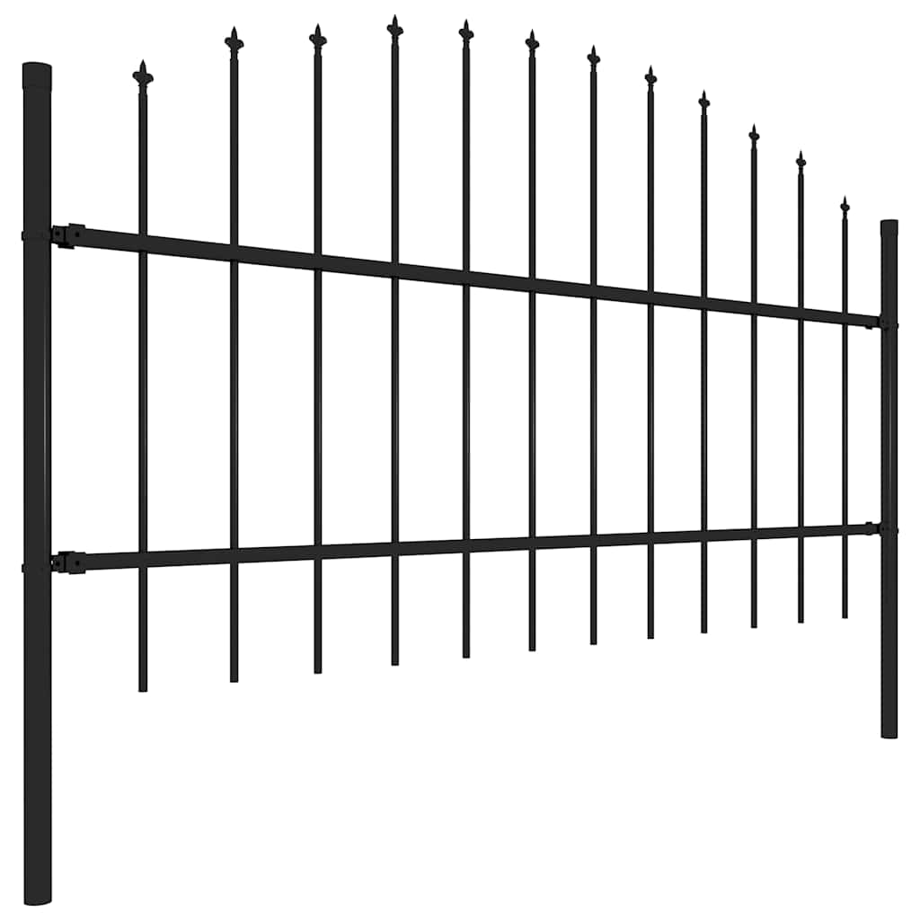 Vrtna ograda s vrhom koplja Čelik 1070x100 cm Crna