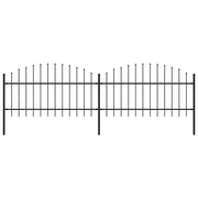Vrtna ograda s vrhom koplja Čelik 359x125 cm Crna