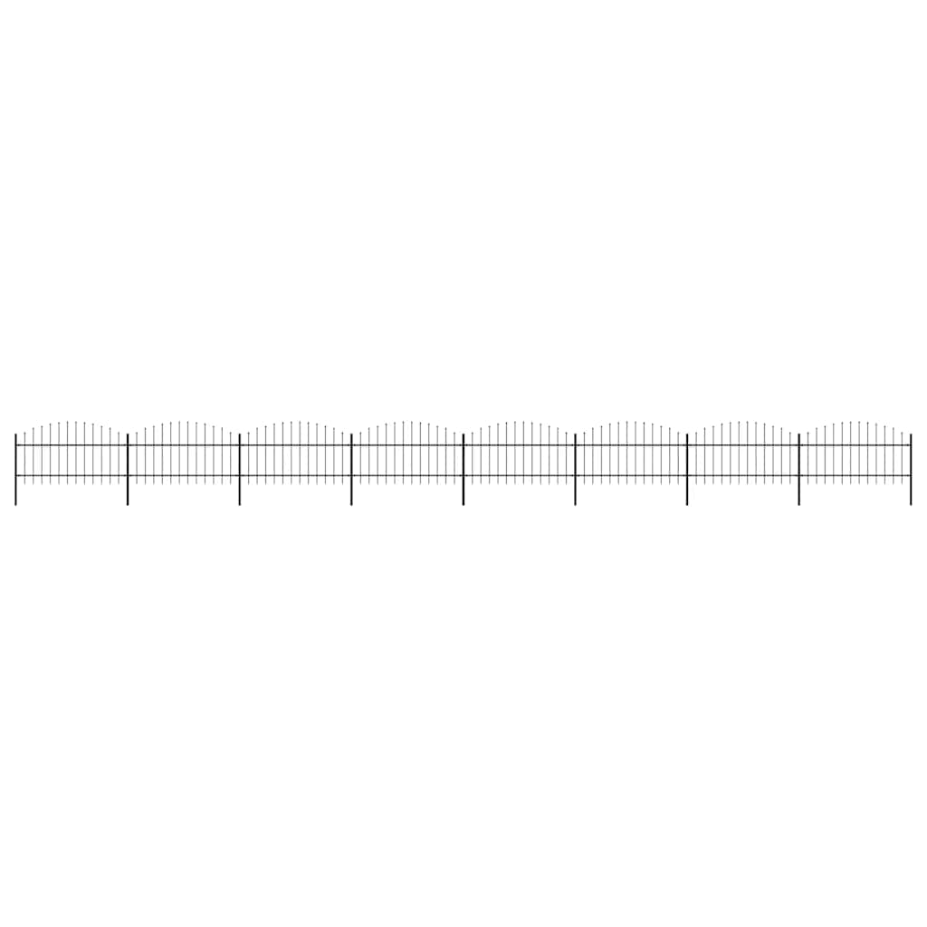 Vrtna ograda s ukrasnim kopljima (1-1,25) x 13,6 m čelična crna