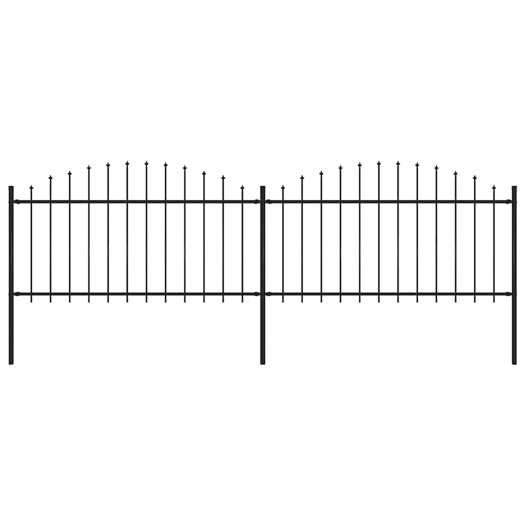 Vrtna ograda s vrhom koplja Čelik 359x150 cm Crna