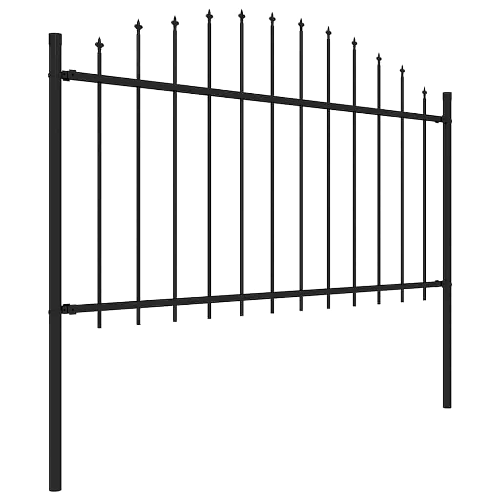 Vrtna ograda s vrhom koplja Čelik 714,5 x 150 cm Crna