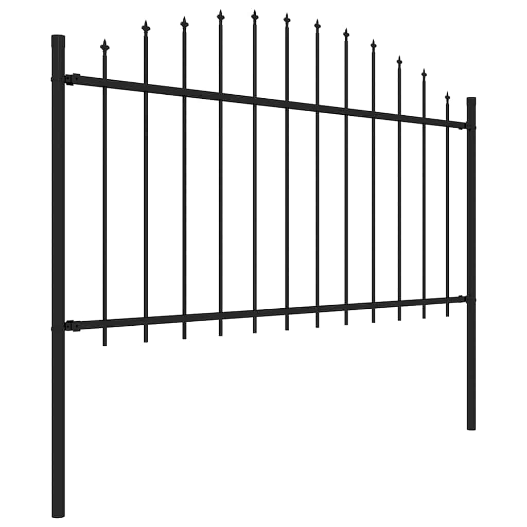 Vrtna ograda s vrhom koplja Čelik 1426x150 cm Crna