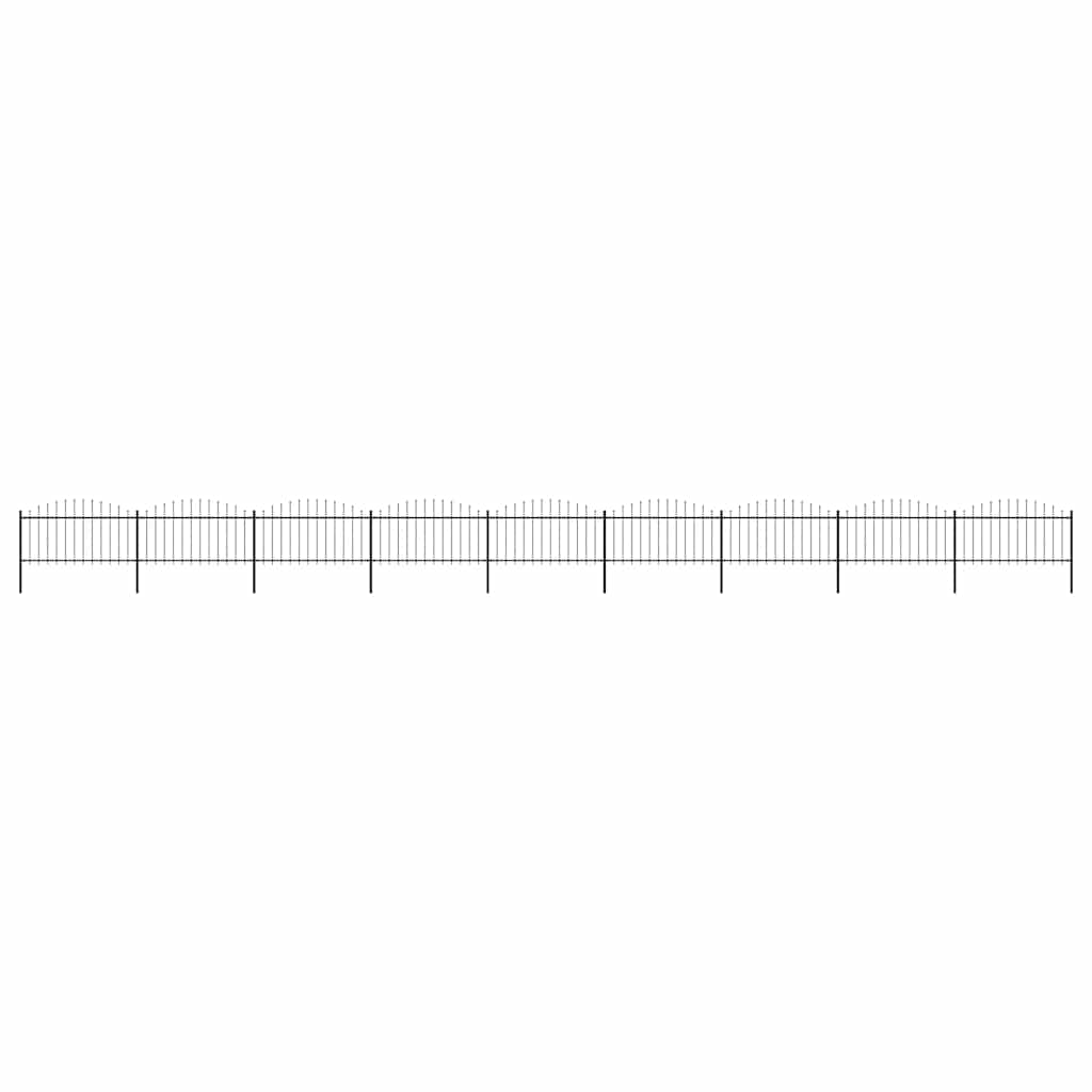 Vrtna ograda s vrhom koplja Čelik 1603,5x150 cm Crna