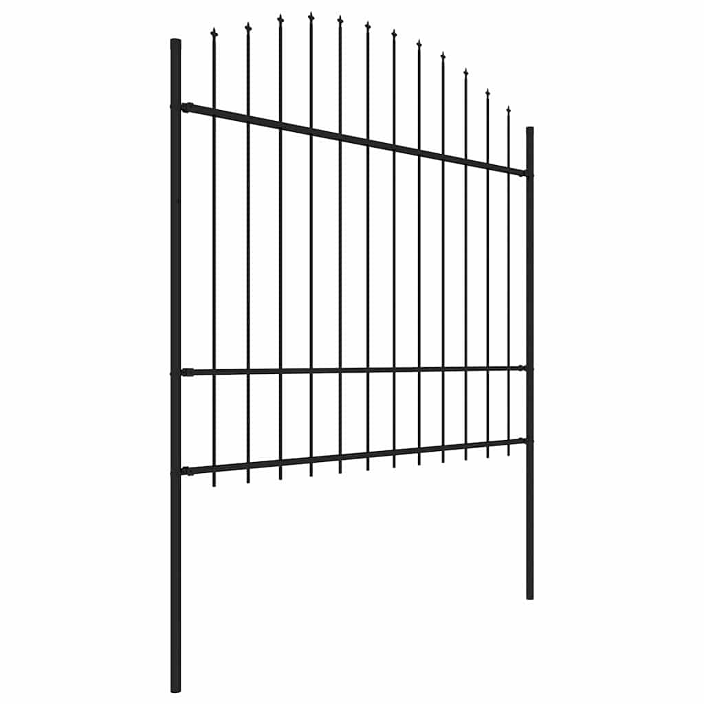 Vrtna ograda s vrhom koplja Čelik 359x175 cm Crna