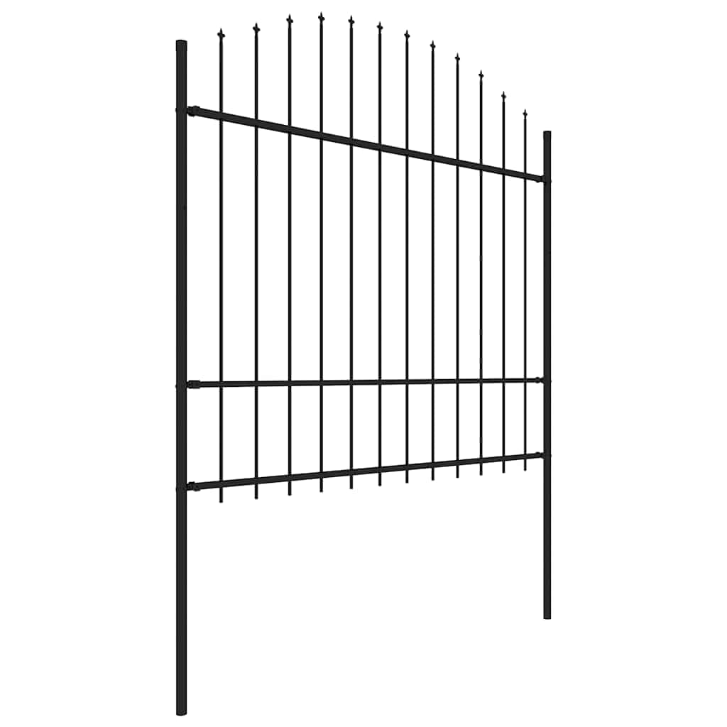 Vrtna ograda s vrhom koplja Čelik 1248 x 175 cm Crna