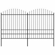 Vrtna ograda s vrhom koplja Čelik 359x200 cm Crna