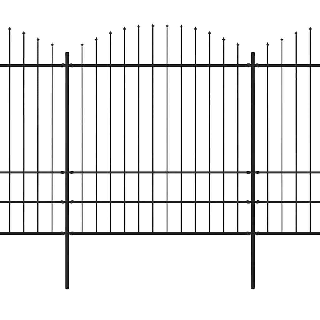 Vrtna ograda s vrhom koplja Čelik 537x200 cm Crna