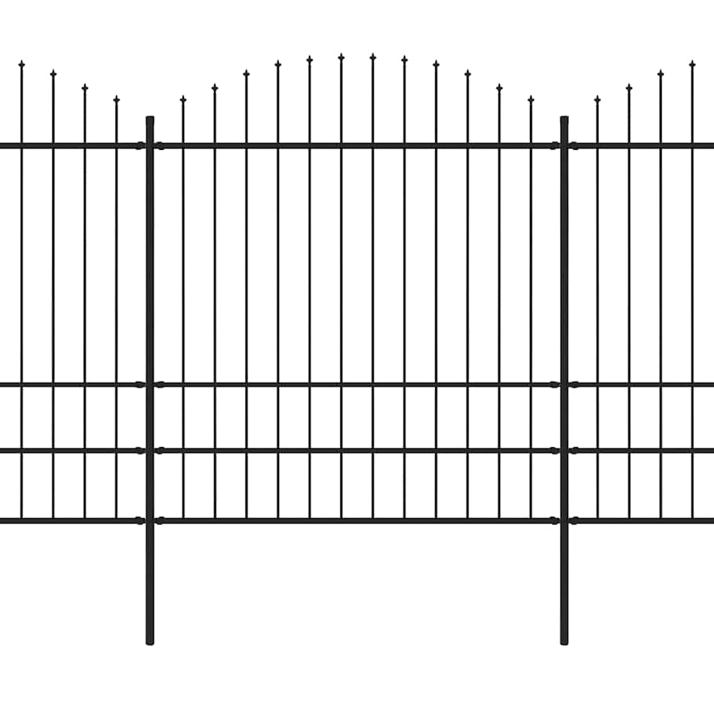Vrtna ograda s vrhom koplja Čelik 1070x200 cm Crna