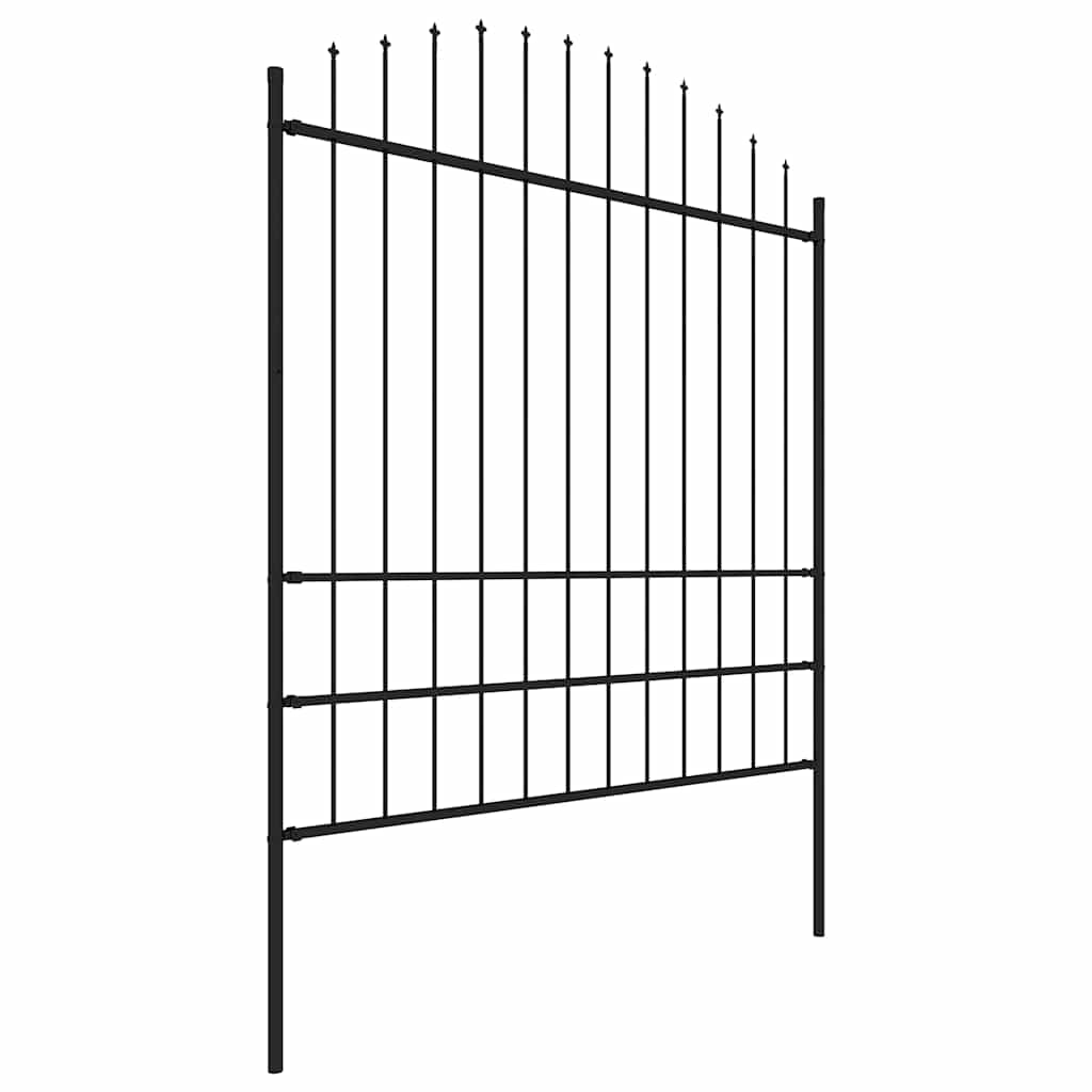 Vrtna ograda s vrhom koplja Čelik 1070x200 cm Crna
