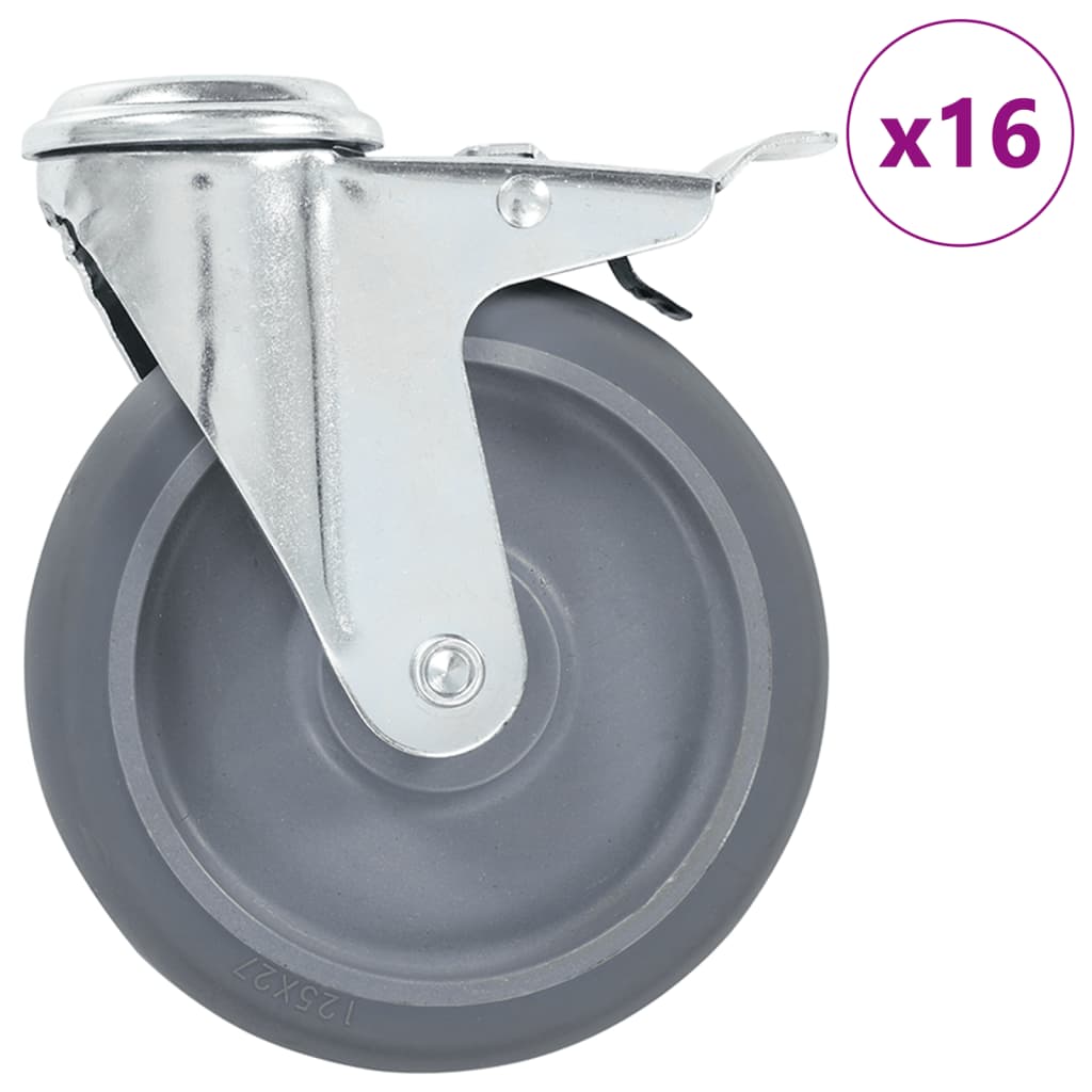 Okretni kotačići s otvorom za vijke 16 kom 125 mm
