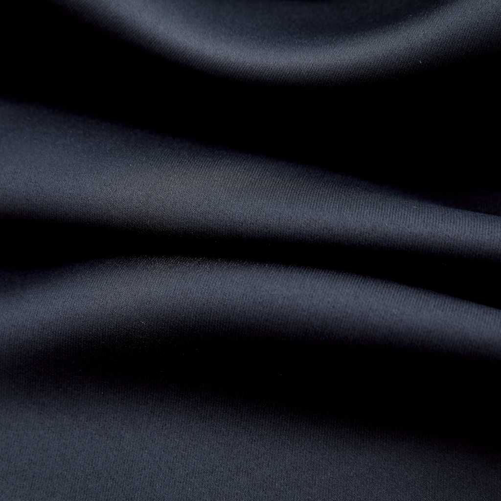 Zavjesa za zamračivanje s metalnim prstenima crna 290 x 245 cm