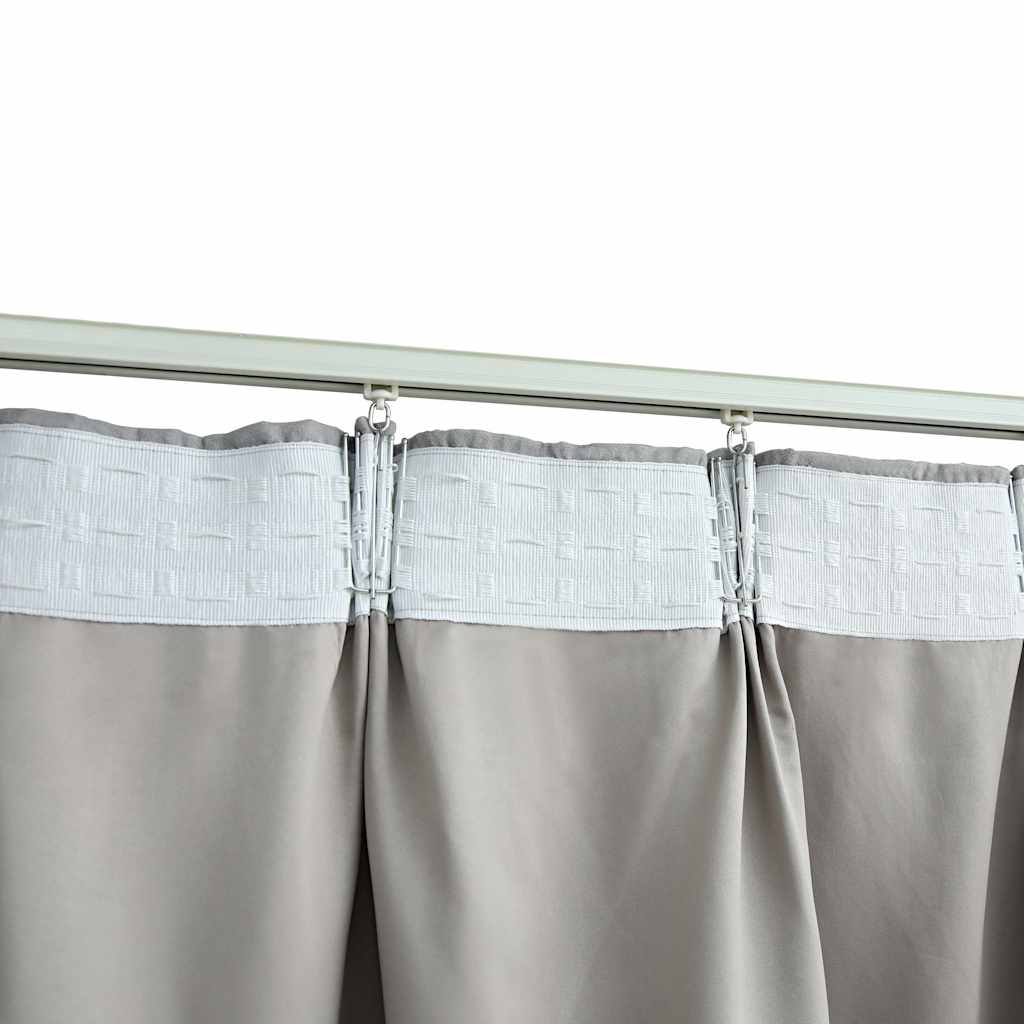 Zavjese za zamračivanje s kukama 2 kom sive 140 x 175 cm