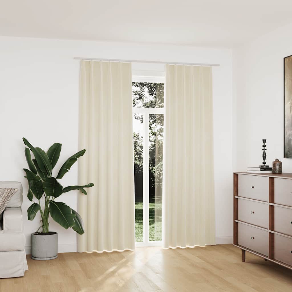 Zavjese za zamračivanje 2 kom baršunaste krem 140 x 225 cm